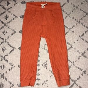 EASY PEASY Cotton Waffle Knit Burnt Orange Cozy Drawstring Joggers